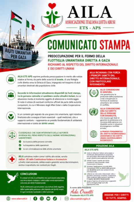 Preoccupazione per il fermo della flottiglia umanitaria diretta a Gaza – Richiamo al rispetto del diritto internazionale e dei diritti umani